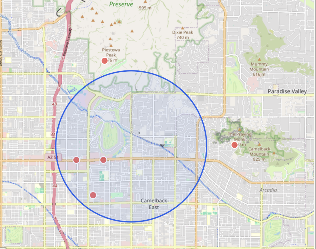 Biltmore Phoenix map