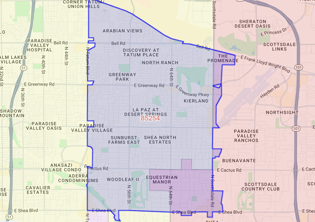 The magic zip code 85254 map