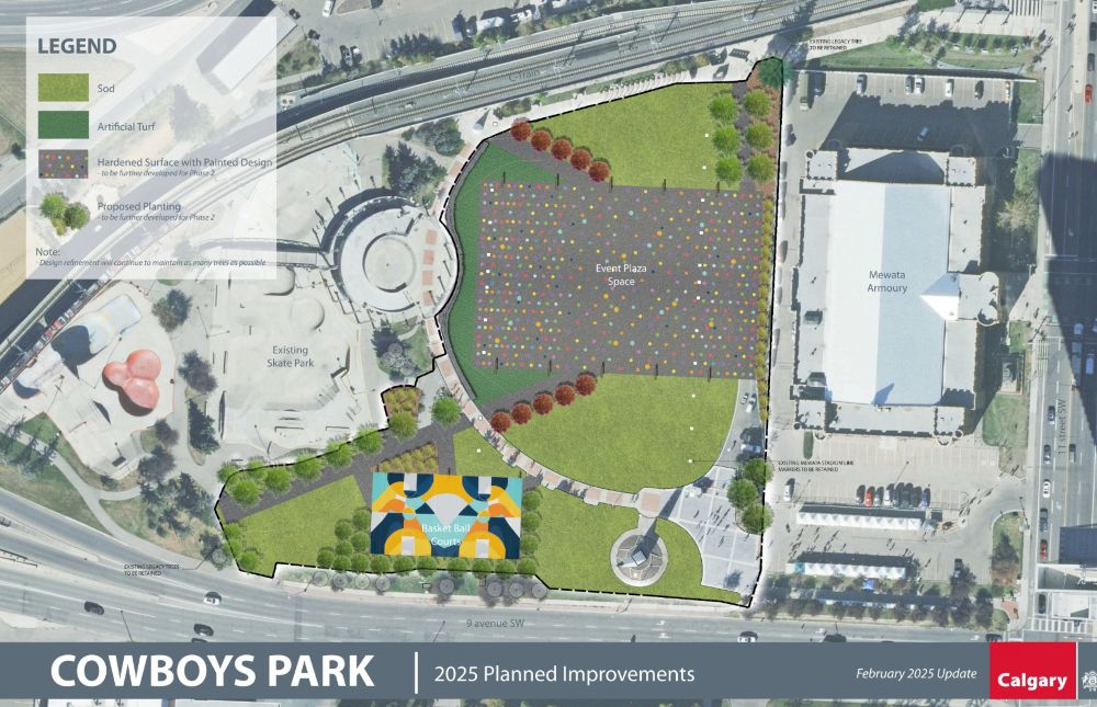Map of upcoming projects in Cowboys Park, Calgary