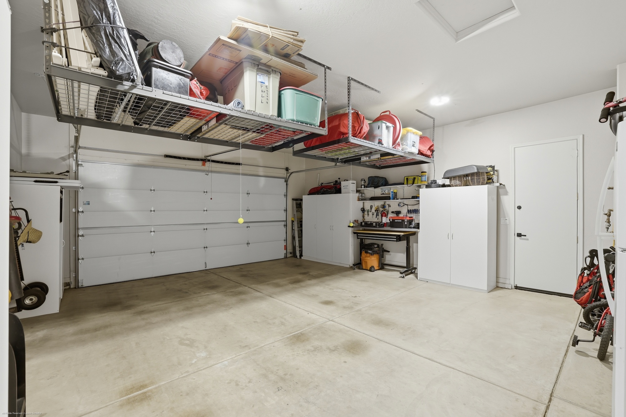 Garage with Overhead Storage