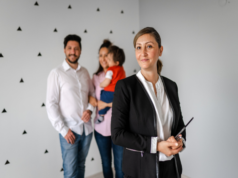 Realtor with her clients
