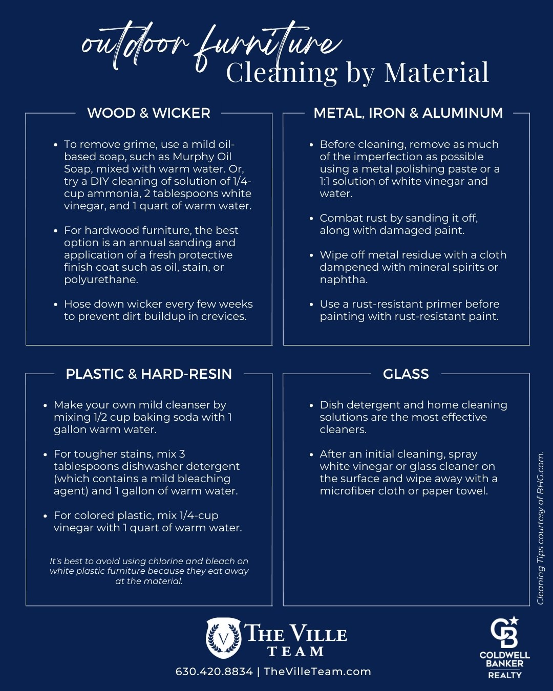 outdoor furniture cleaning by material | how to clean wood, wicker, metal, iron, plastic, glass outdoor furniture