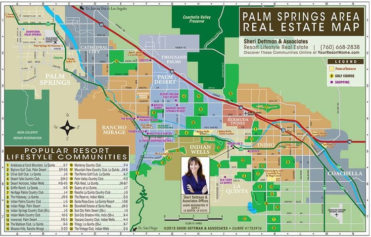 Palm Springs Area Golf & Country Club Real Estate Map 1
