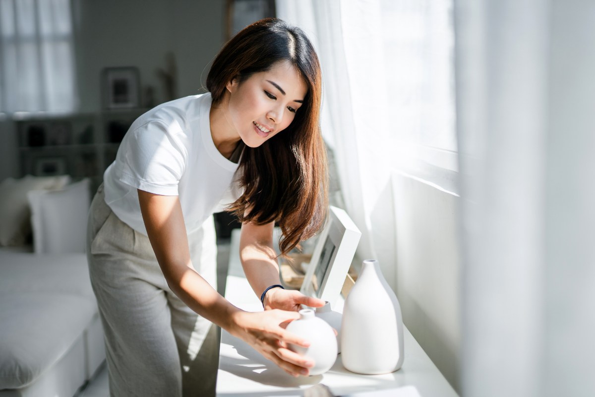 woman decorating home