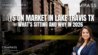 Lake Travis TX waterfront home with for sale sign — days on market comparison