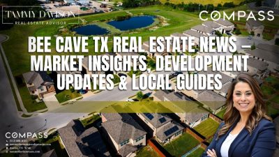 Bee Cave TX residential neighborhood with Hill Country backdrop