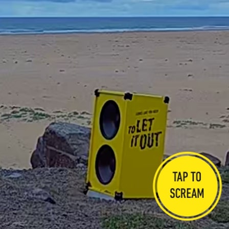 Yellow box on a beach