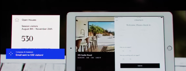 white ipad with open website