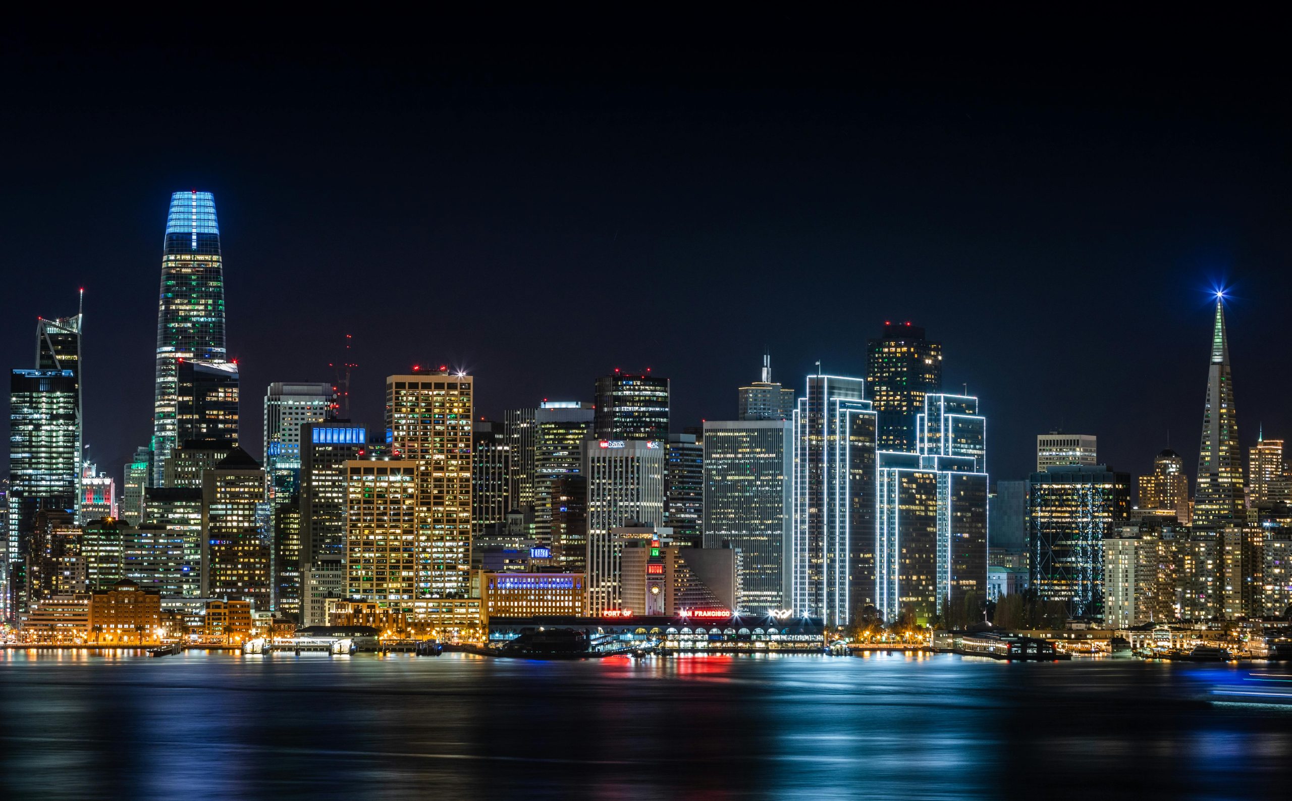 Photo of San Francisco real estate skyline at night for 2025 market forecast by top SF condo agent Robyn Kaufman