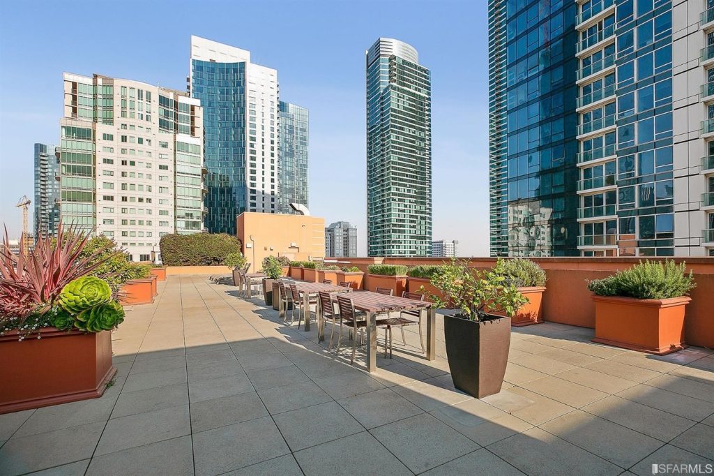 Roof deck of a South Beach condo building listed by San Francisco condo realtor Robyn Kaufman.