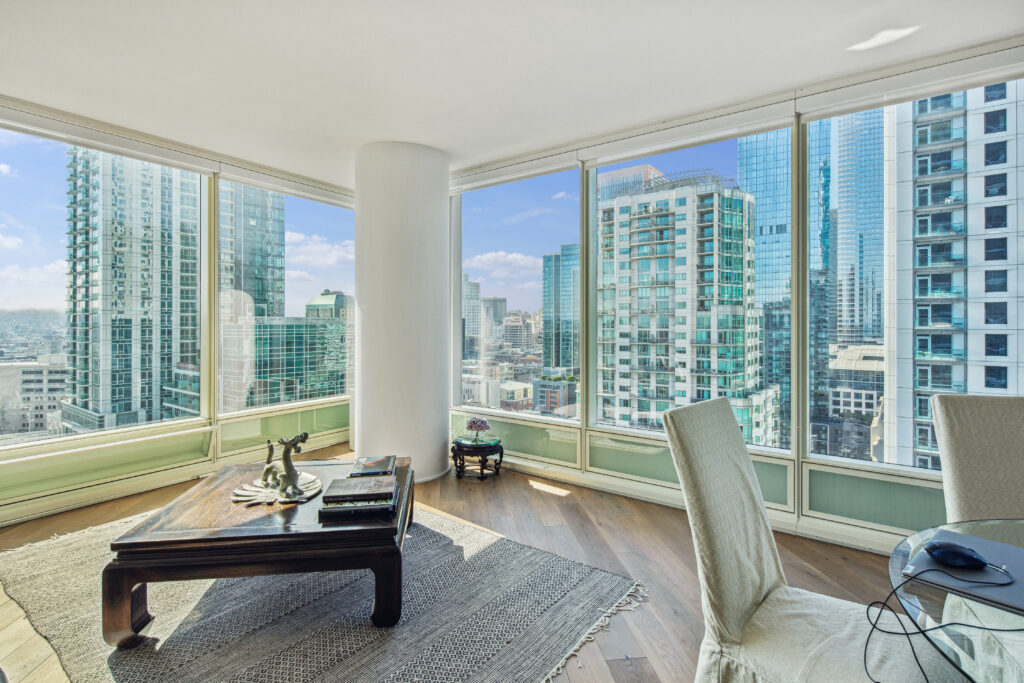 Views of downtown San Francisco from selling a South Beach condo any time of year