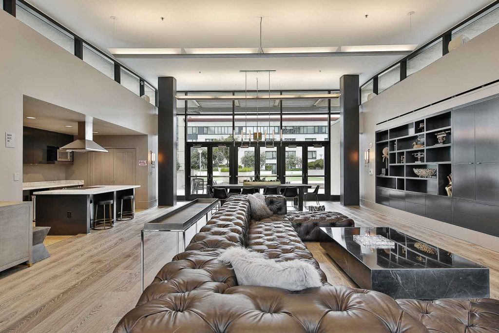 Lounge area at Mission Bay luxury condo building by top SF highrise agent realtor Robyn Kaufman