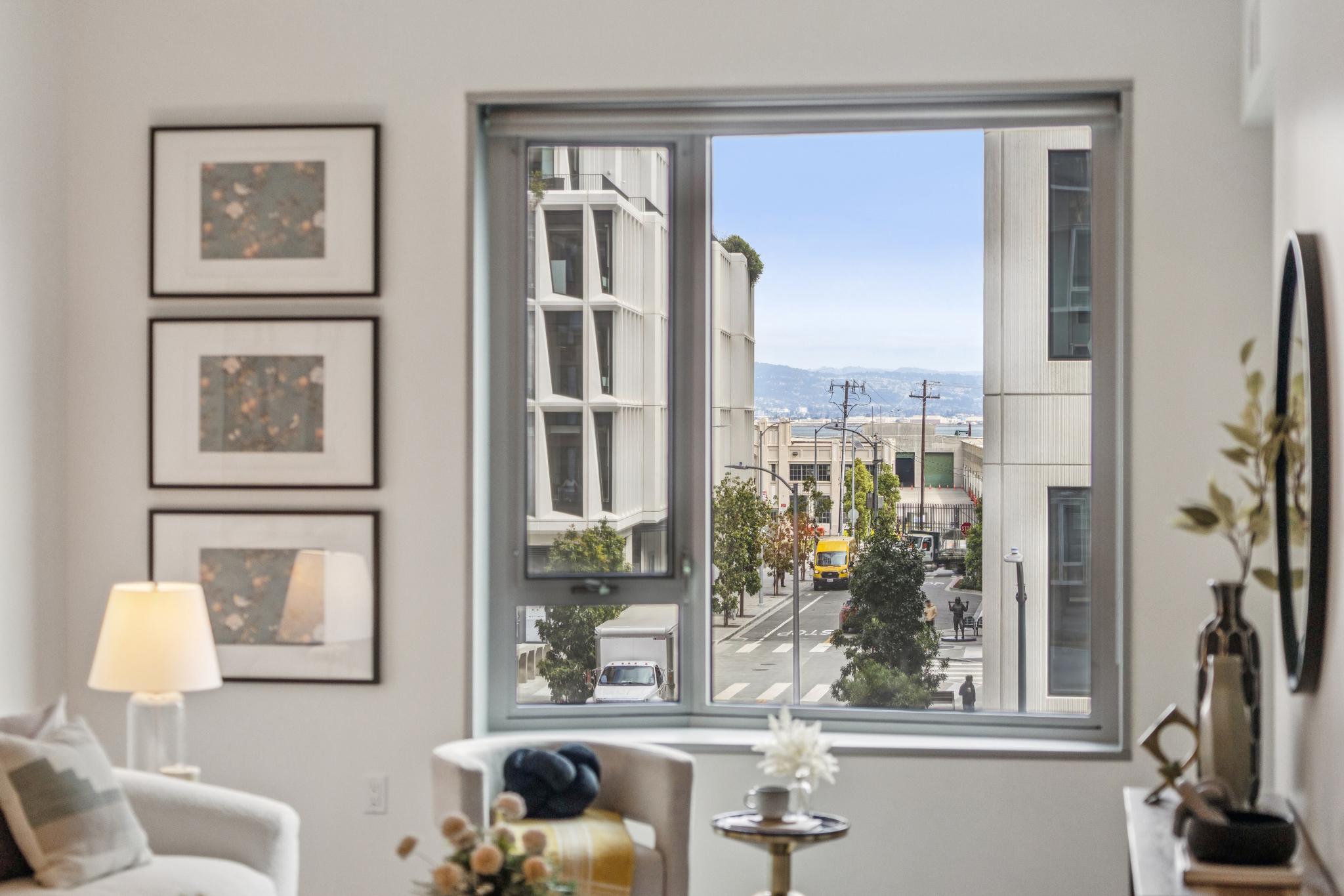 The view of Mission Bay streets from a San Francisco condo sold by top real estate agent Robyn Kaufman