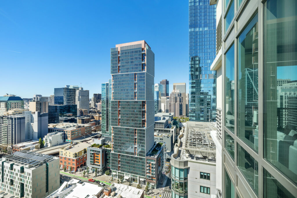 View of San Francisco and 500 Folsom Apartments from 355 1st St The Metropolitan luxury condo sold by Robyn Kaufman best condo listing agent