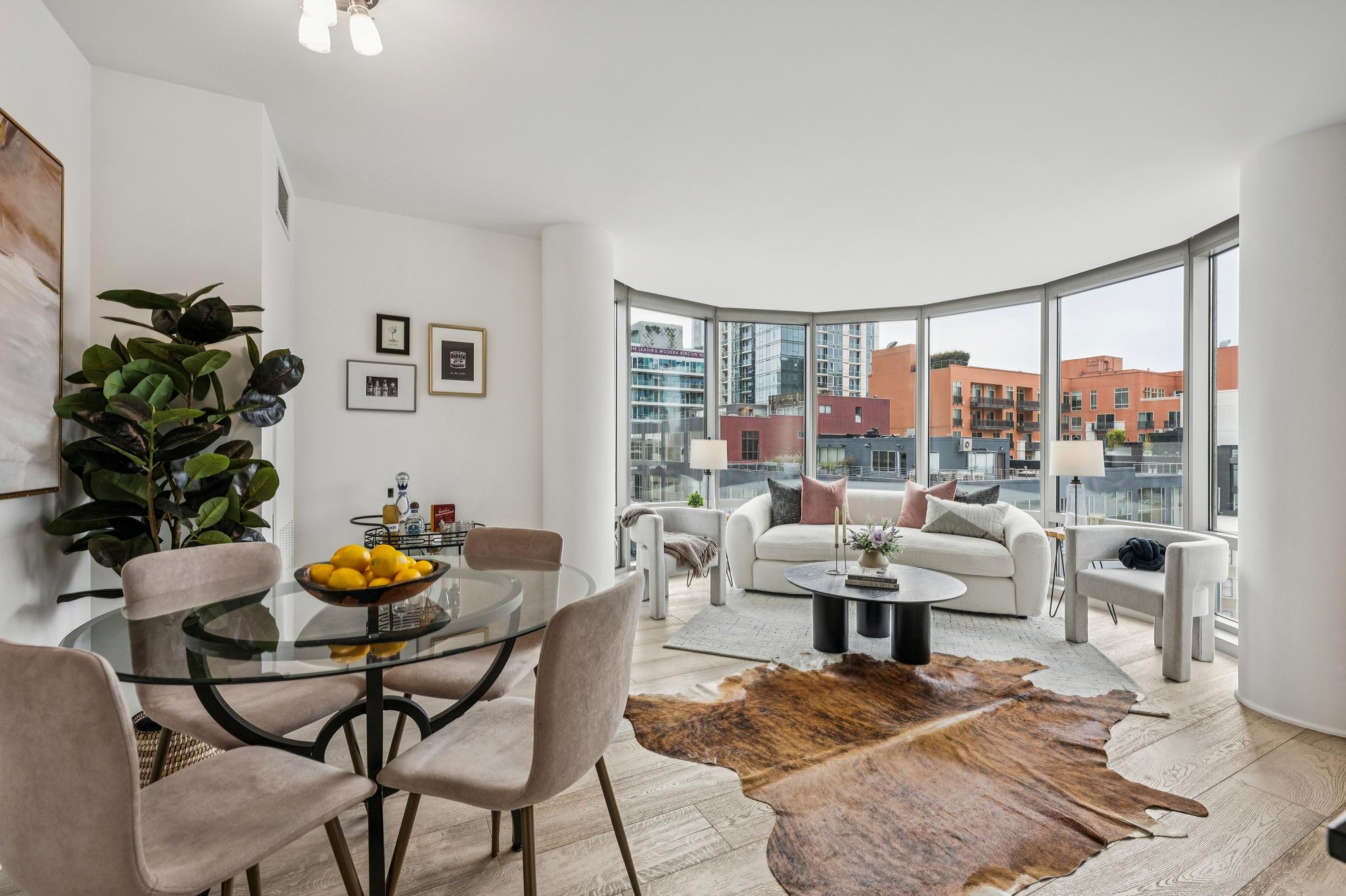 Living and dining area of a unit sold by Robyn Kaufman, the best agent for buying a San Francisco condo