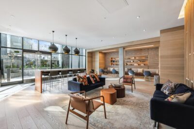 Lobby at The Austin, one of the many luxury amenities of this top San Francisco highrise condo building