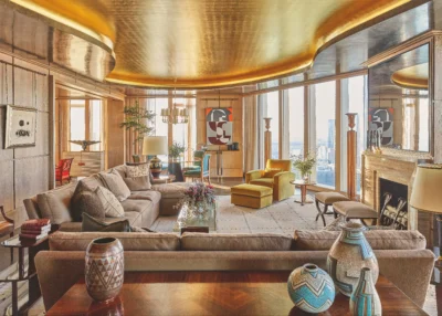 Alexander Doherty makes the Manhattan skyline the star of the show in his New York penthouses. Image courtesy of Alexander Doherty