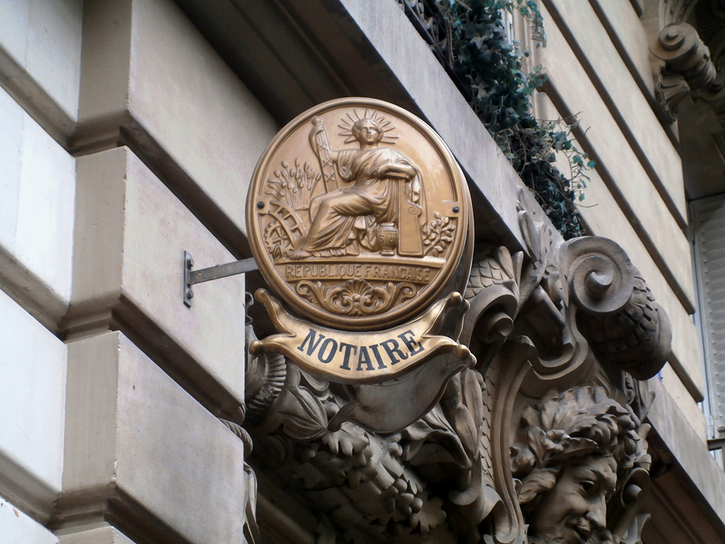 Old notary nameplate