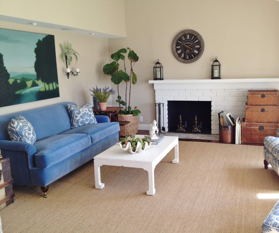 pushing furniture against the walls
