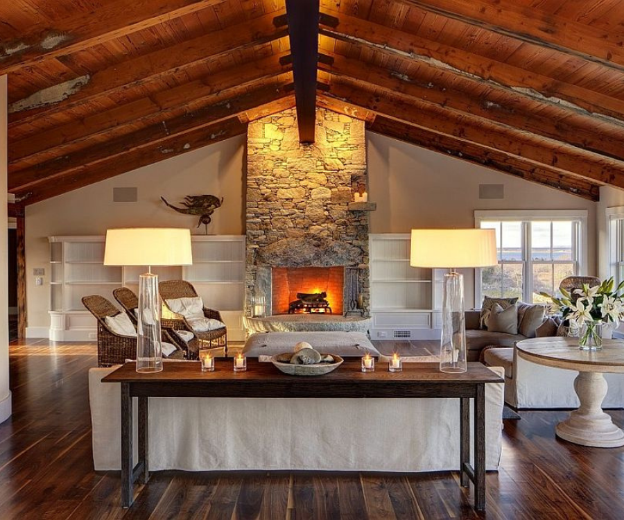staging with table and floor lamps