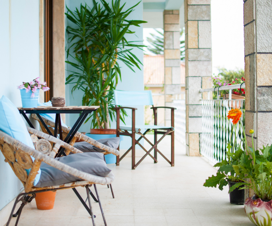 Balcony with furniture
