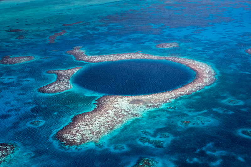 The Blue Hole Belize Lighthouse Reef Natural Phenomenon Aerial View