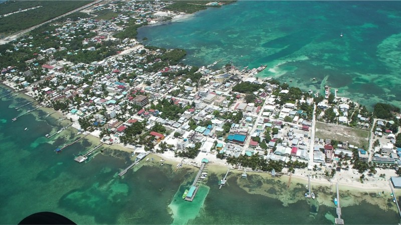 Ambergris Caye from the sky