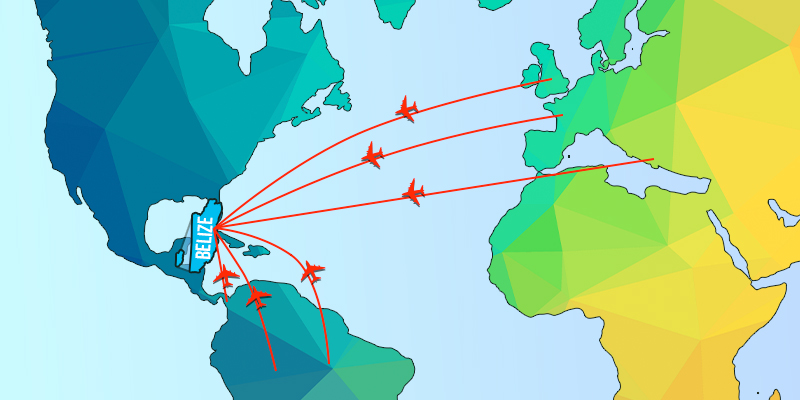 recent trends show more visitors to Belize coming from South America and Europe