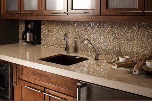 Quartz Counters and Designer Backsplash