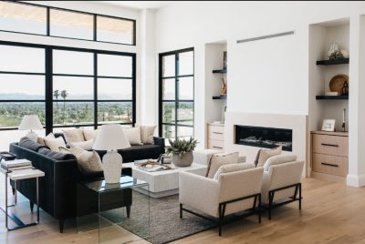 2025 home staging trends with warm neutral living room design