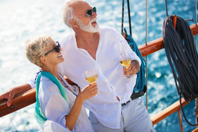 senior couple on a cruise