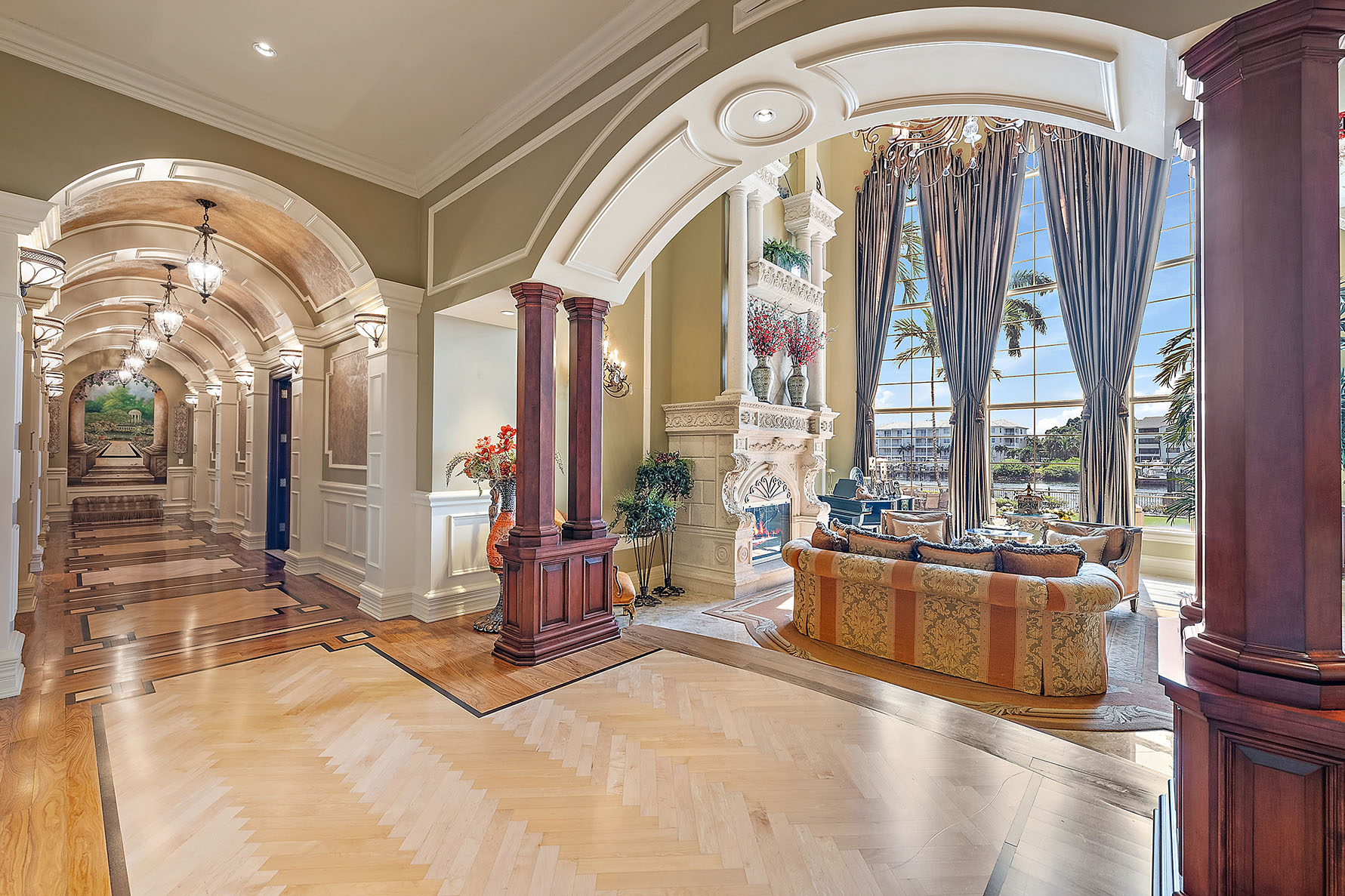 Graceful Arched Hallways at 2330 Seven Oaks Lane