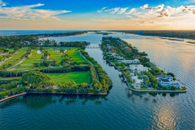 aerial view of Everglades Island Palm Beach