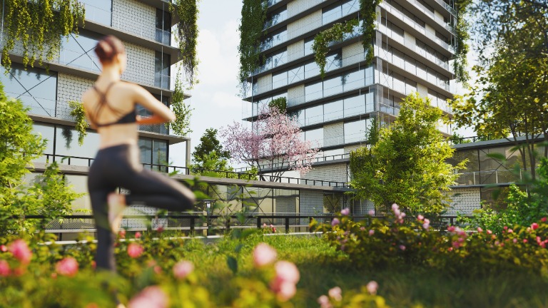 woman doing yoga