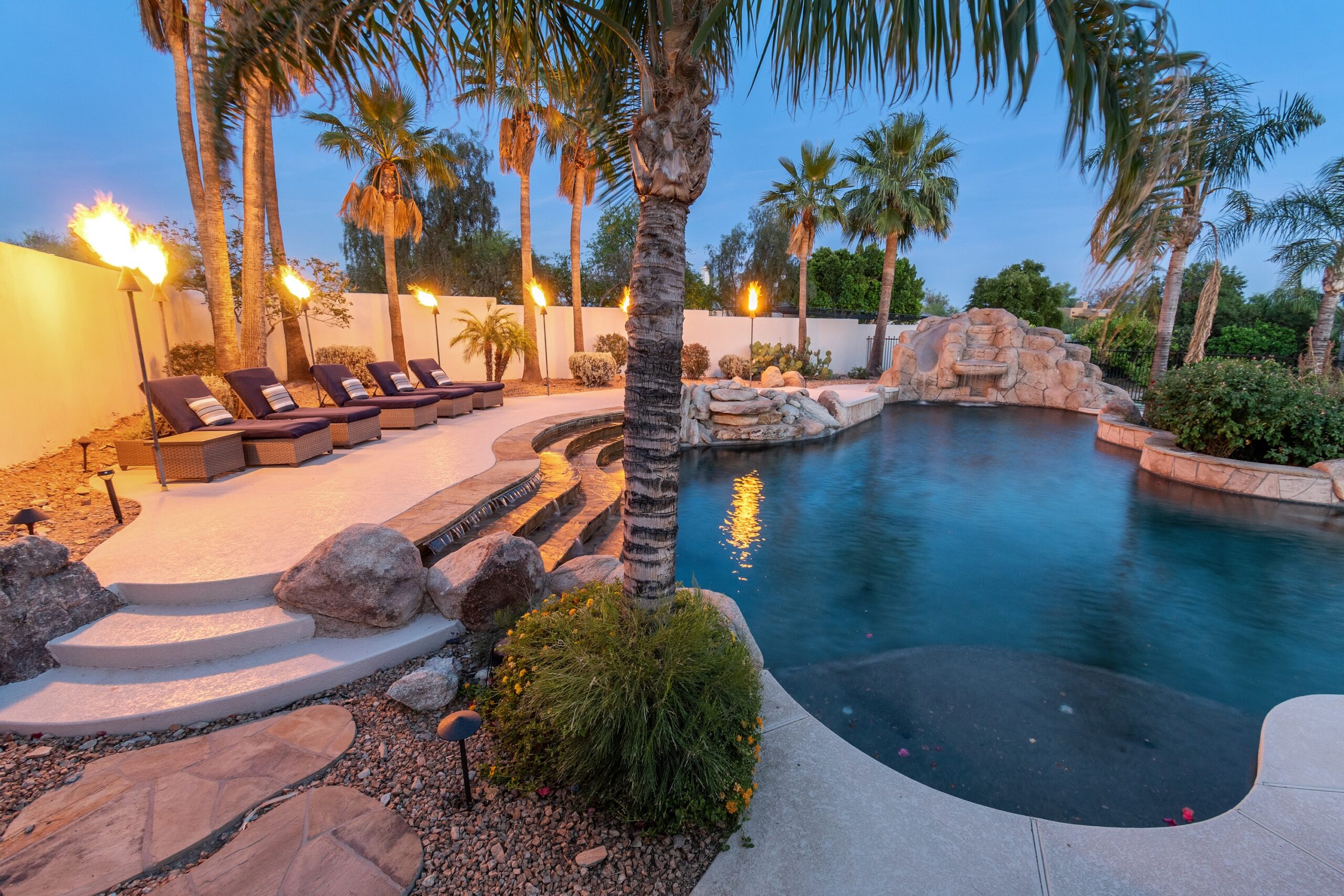 Resort backyard of a home in Greater Phoenix.