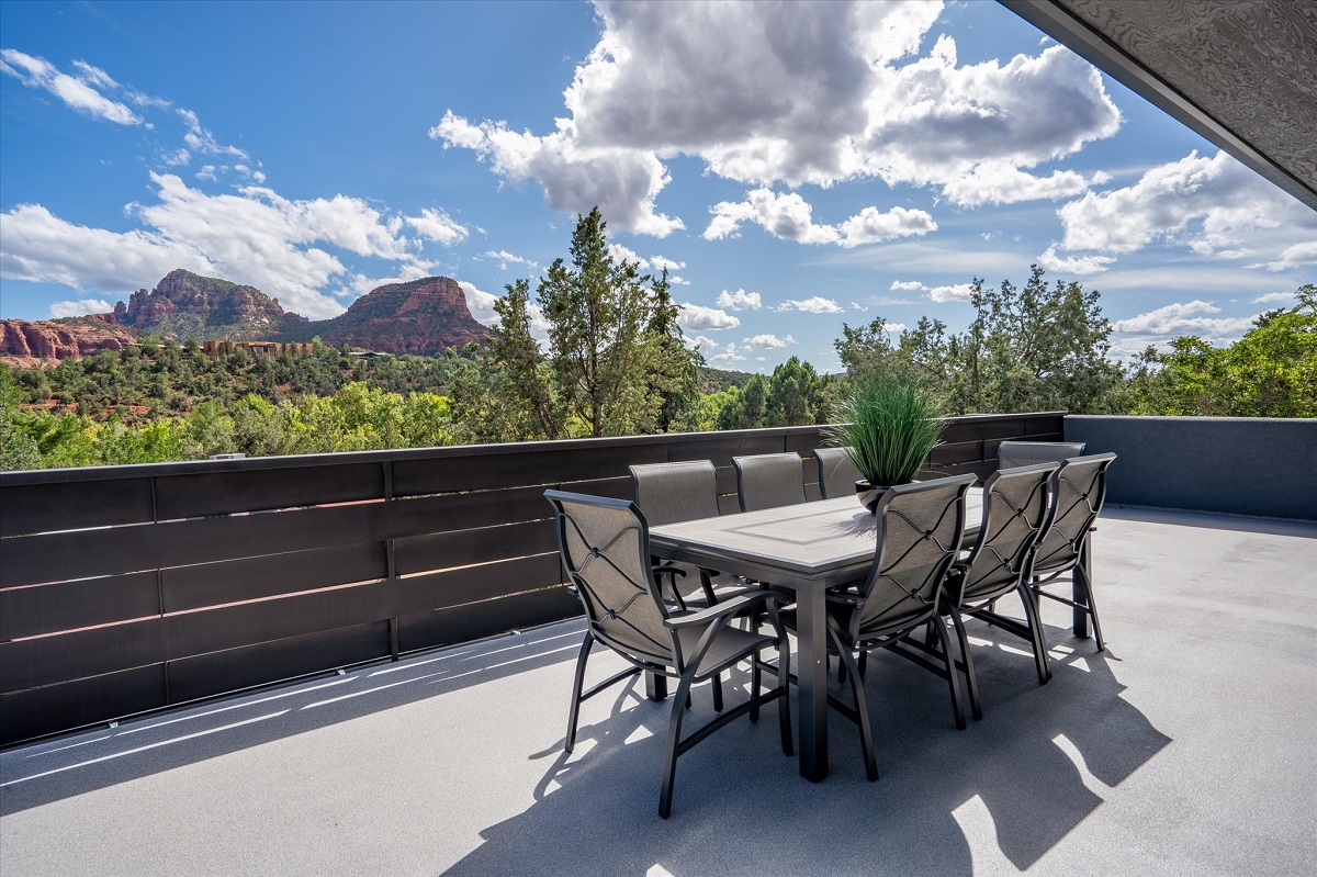 Mountain views from luxury home in Sedona, Arizona.