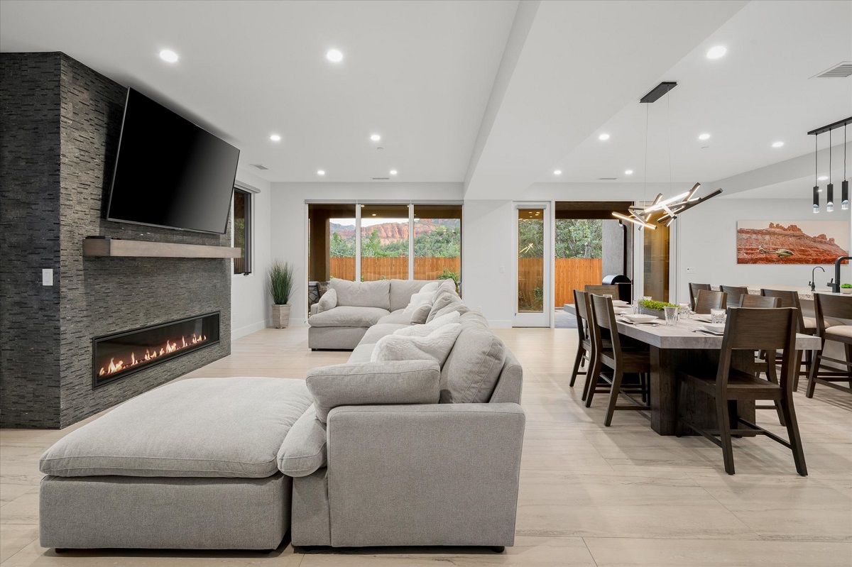 Interior of a luxury home in Sedona, Arizona.