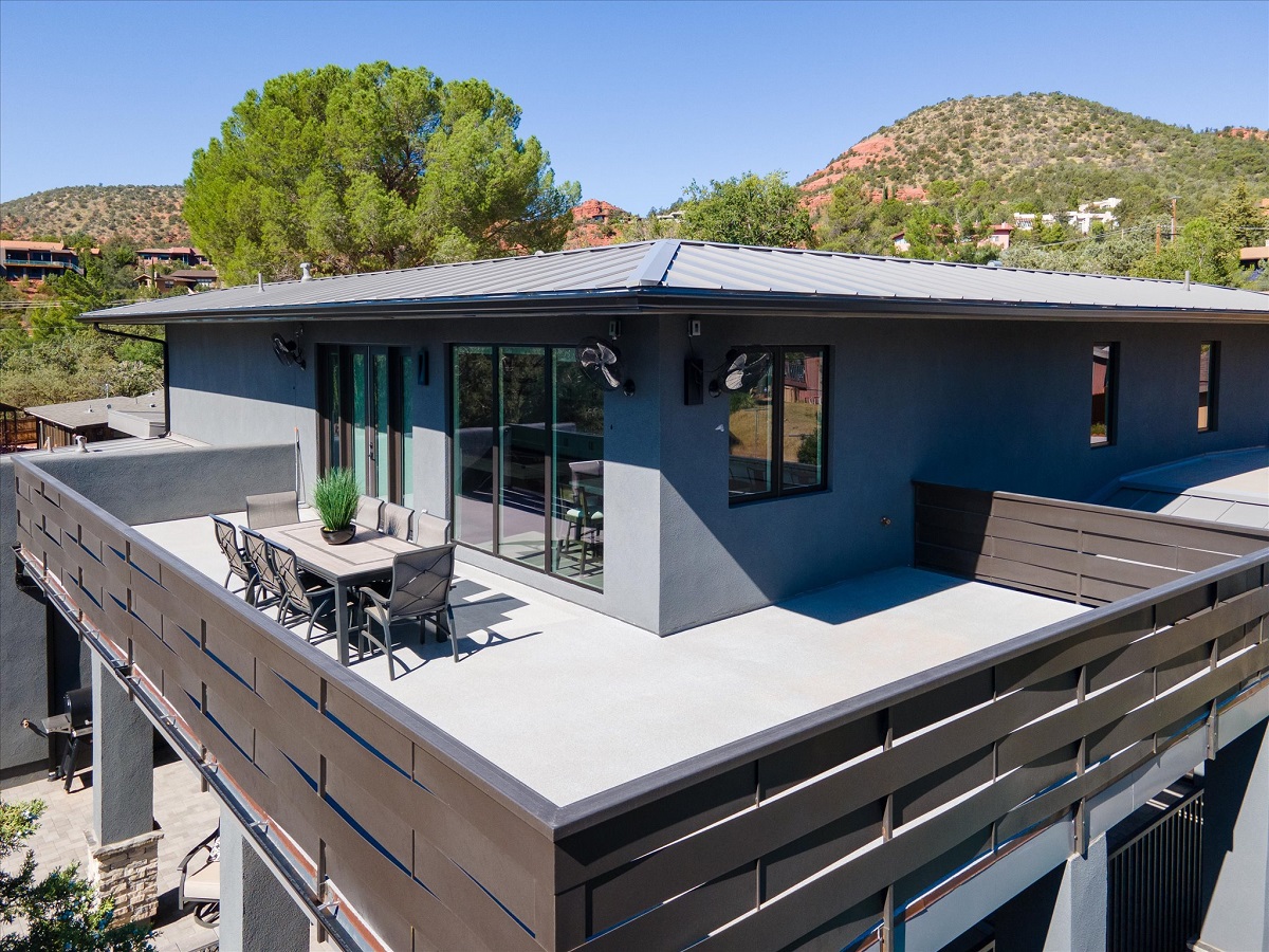 Exterior of a luxury home in Sedona, Arizona.