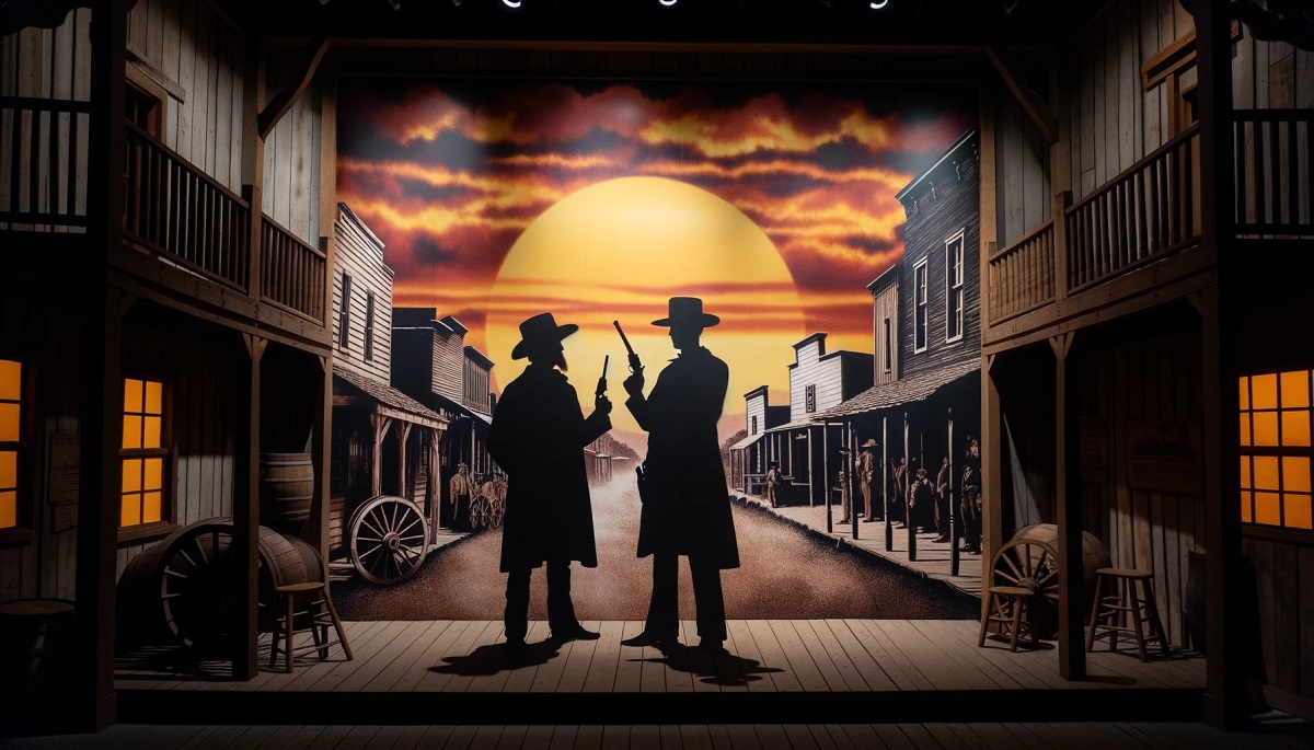 Rendering of a western scene.