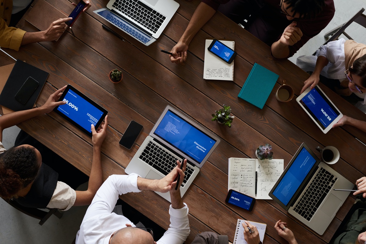 Business people at a meeting.