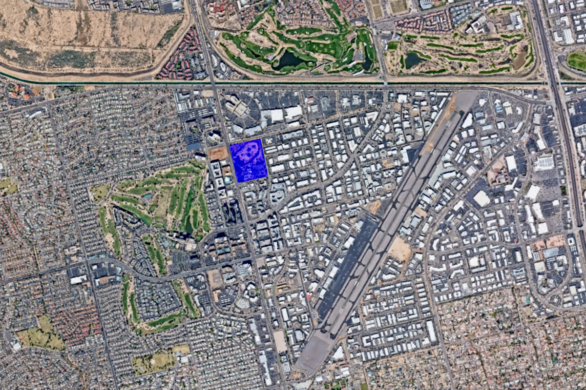 Map image of The Parque's future location in Scottsdale, Arizona.