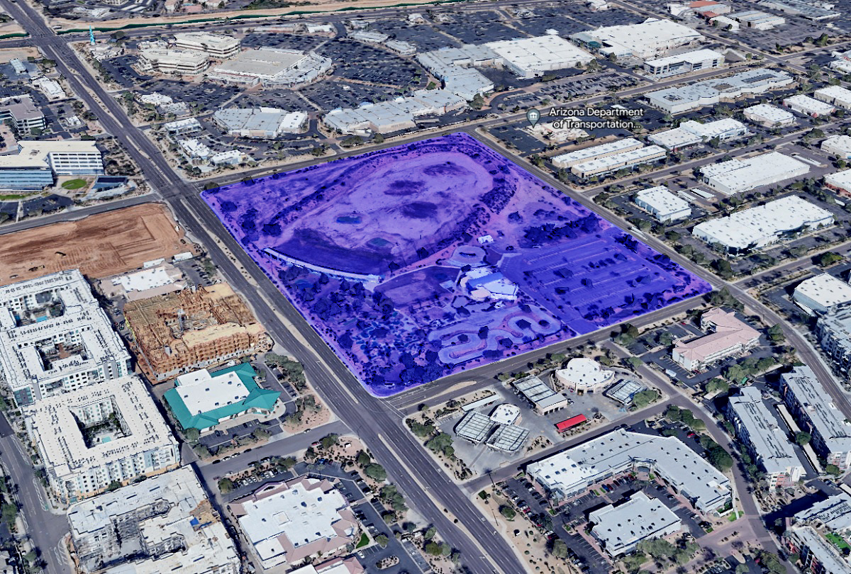 Map image of The Parque's future location in Scottsdale, Arizona.
