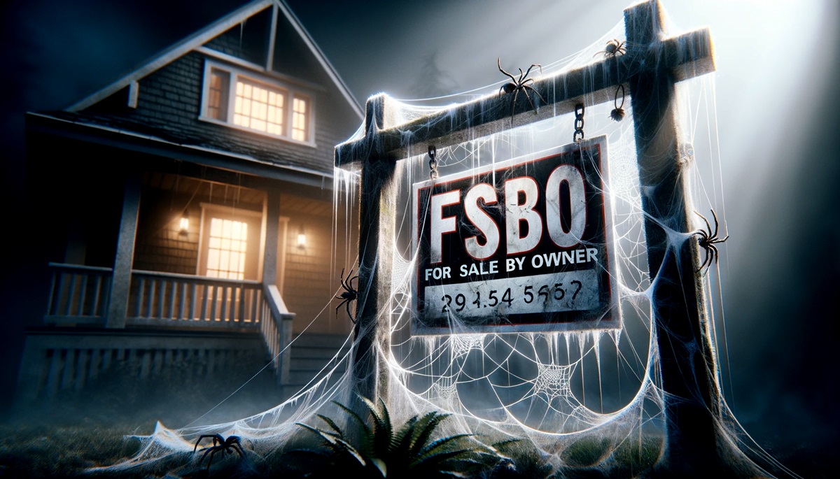 A For Sale By Owner aka FSBO sign.