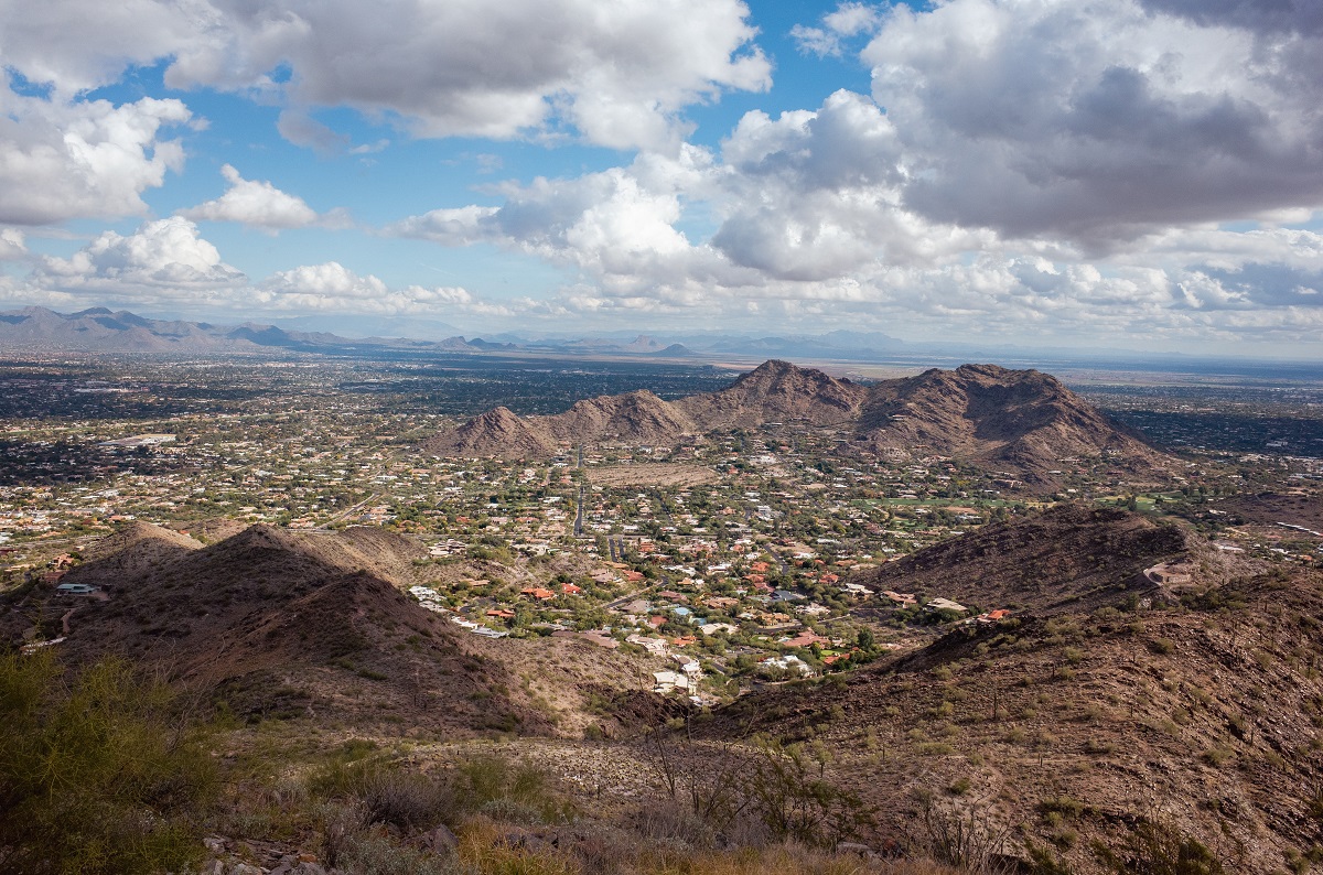 View of a City and Mountain