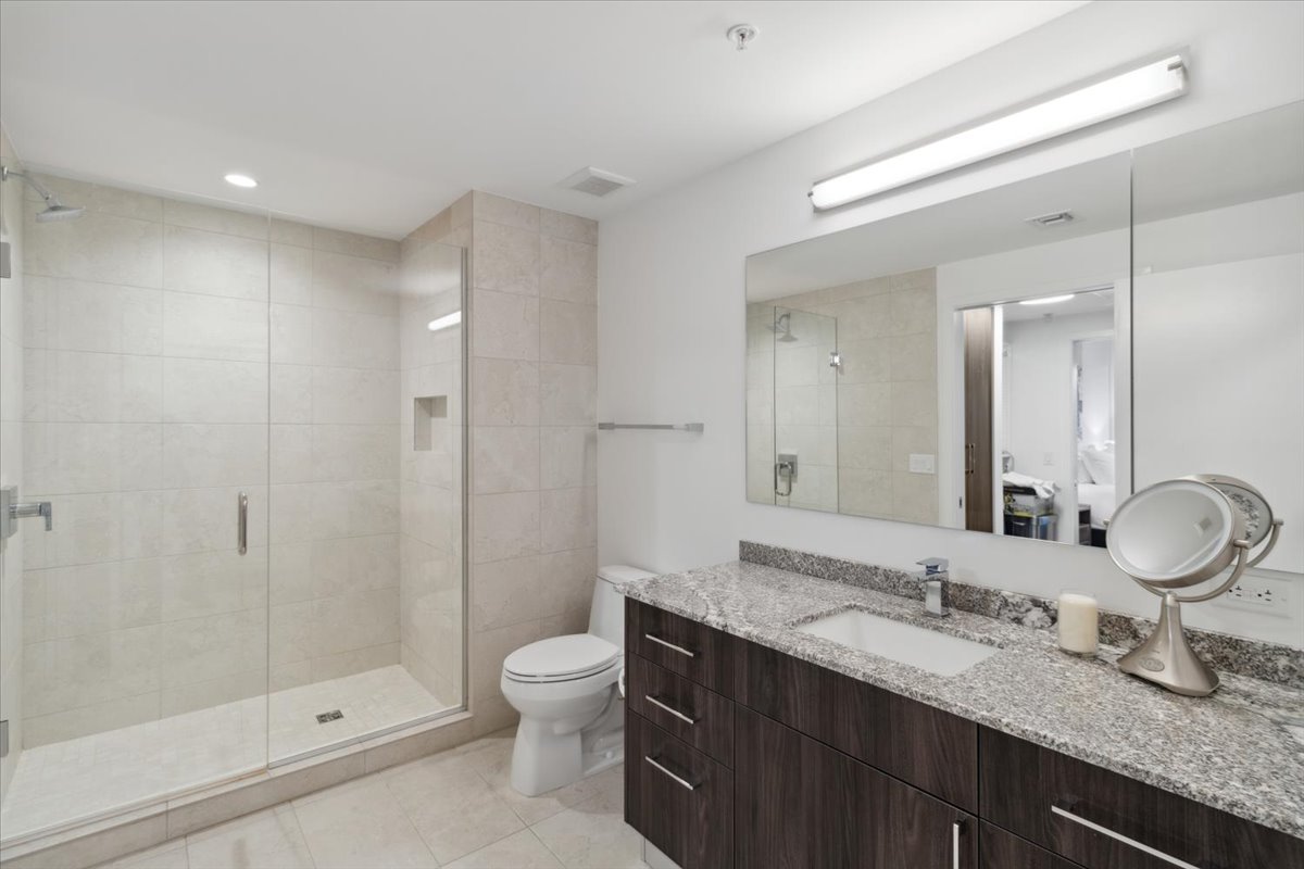 Bathroom of a unit at Optima Kierland.