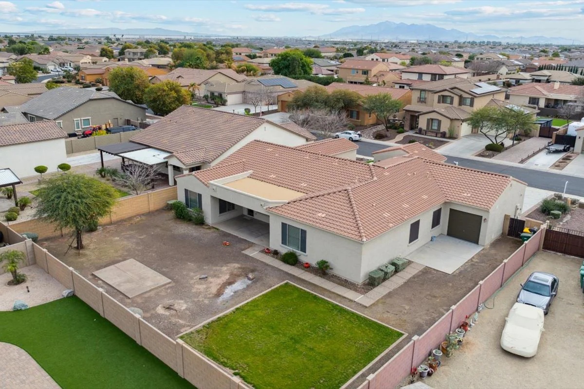 Backyard of a home in Litchfield Park, Arizona.