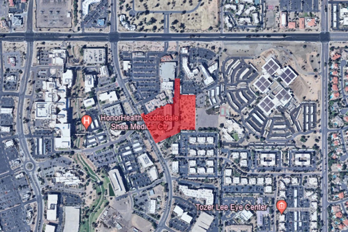 Map showing the proposed location of Marcato Village in Scottsdale, Arizona.