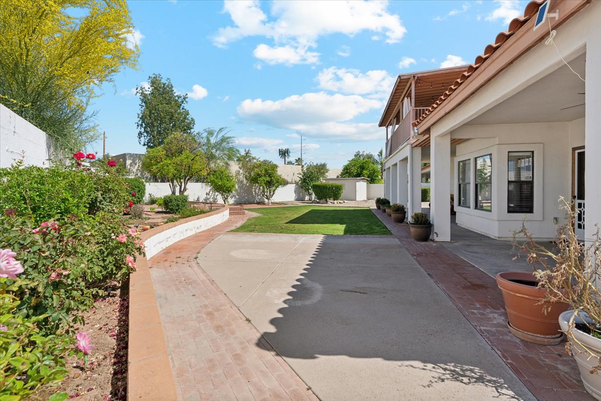 Backyard of a property for sale in Glendale's, Arizona's Marshall Ranch.
