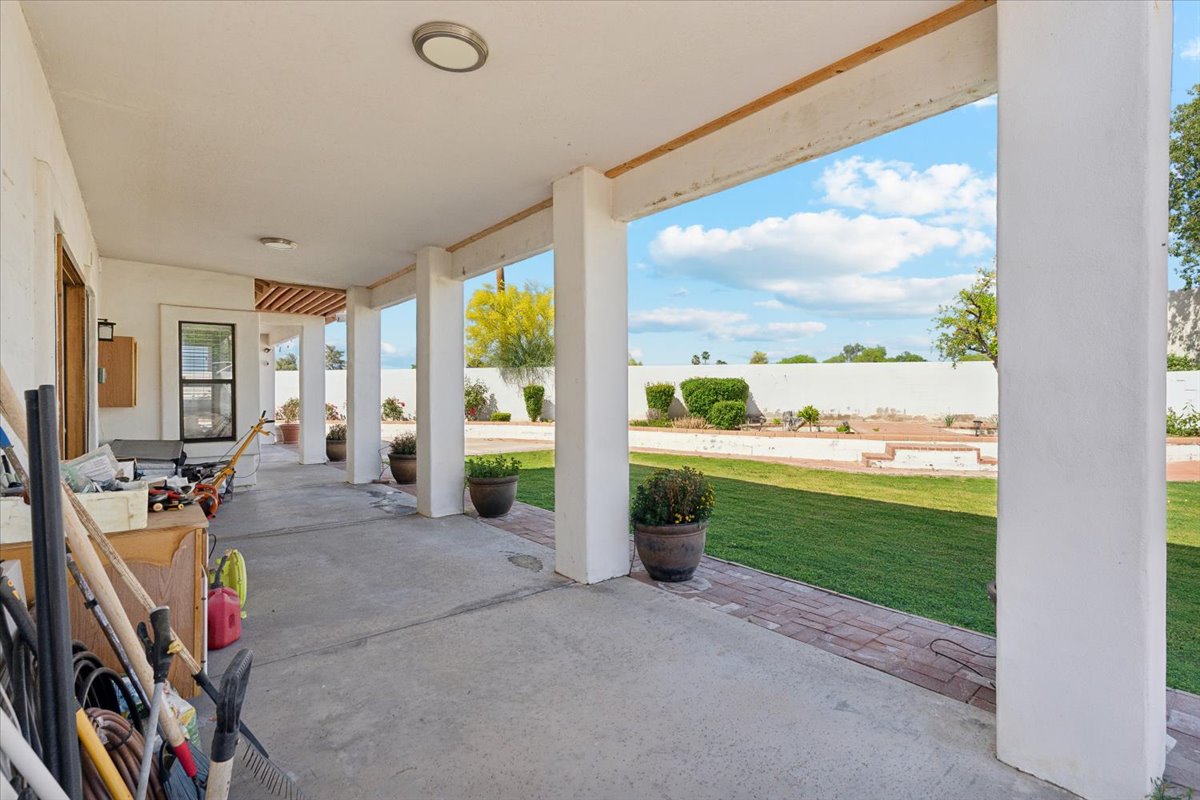 Backyard of a property for sale in Glendale's, Arizona's Marshall Ranch.