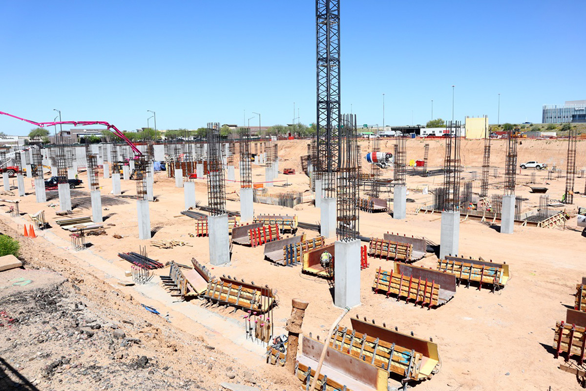 Optima McDowell Mountain Village under construction in Scottsdale, Arizona.